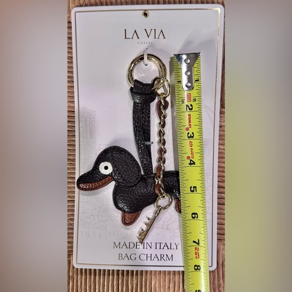 La Vía Firenze Made in Italy 🇮🇹 Leather Dachshund bag charm - Picture 4 of 4